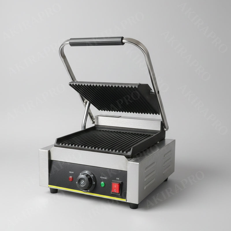 Presse Panini Professionnelle Électrique – Grill Commercial en Acier Inox – Haute Puissance & Rainures Anti-Adhésives