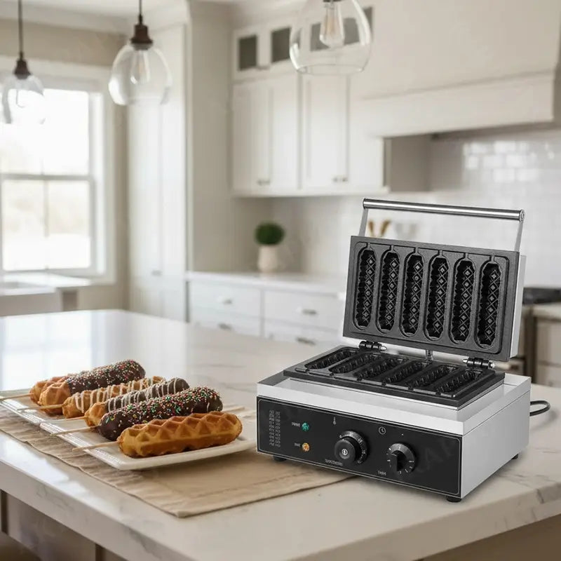 ✔ Machine à gaufres sur bâtonnets (sucettes) – Prépare des gaufres croustillantes en quelques secondes !