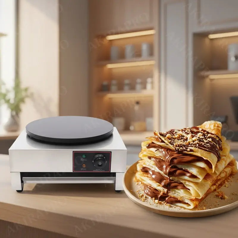 ✔ Machine Crépière électrique, grille de fabrication de crêpes antiadhésives, poêle à crêpe commerciale de 15,75 pouces avec contrôle de température
